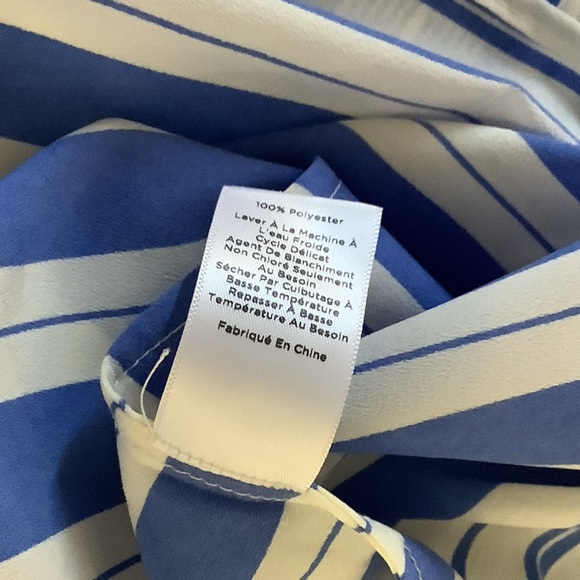 Talbots Blouse Blue and White Striped MP - Picture 6 of 11